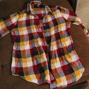 Christopher and Banks medium 3/4 sleeve flannel
